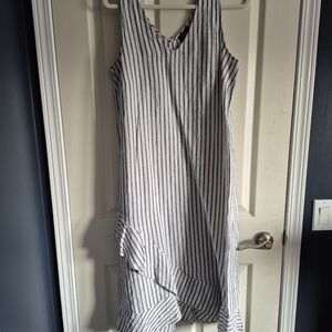 Lord & Taylor Asymmetrical Black and White Dress